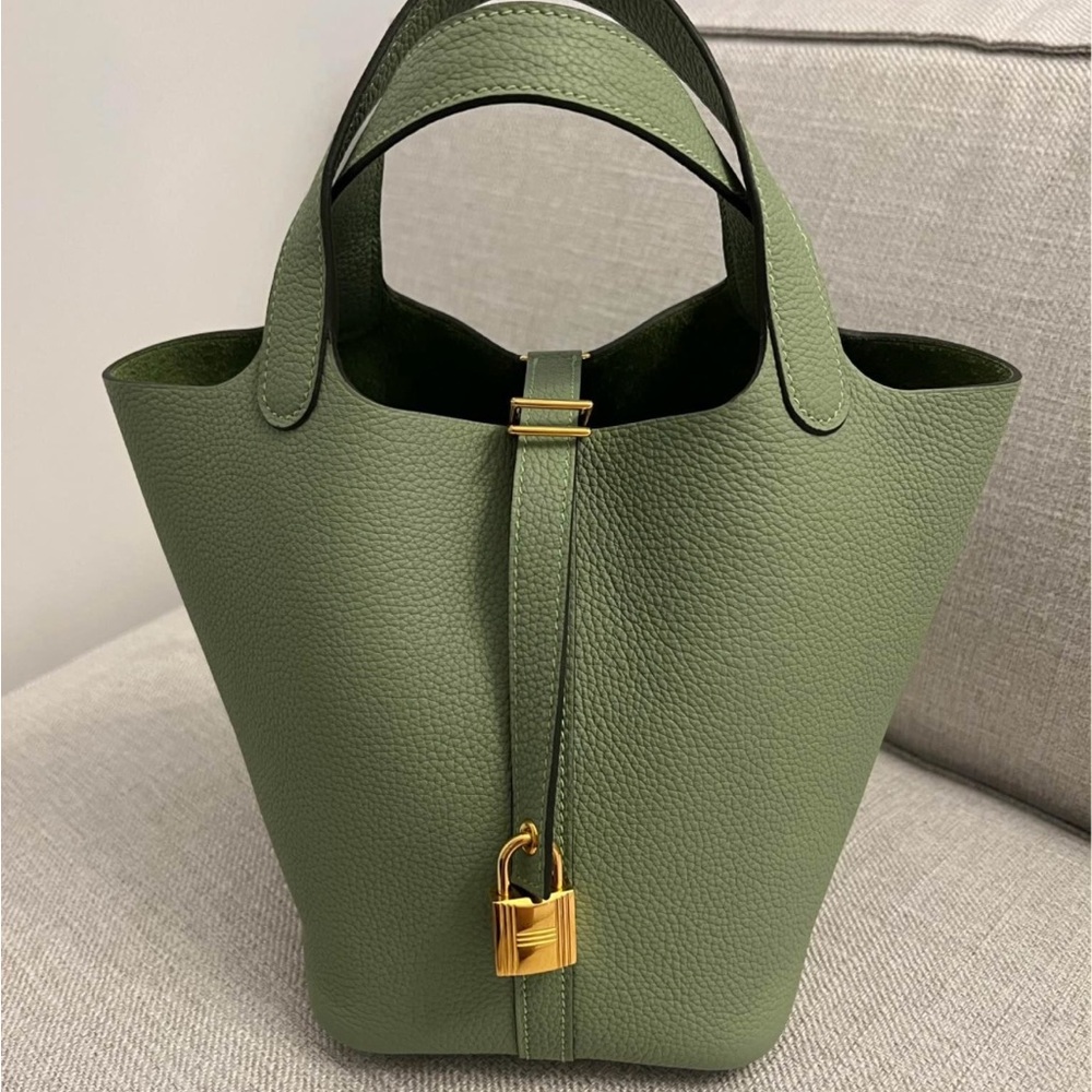 Hermes Picotin 18 Vert Criquet GHW